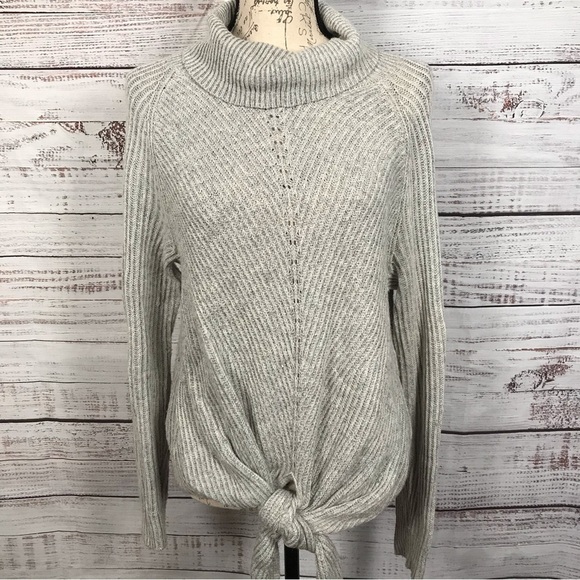 Anthropologie Moth oatmeal‎ long sleeve knit size medium tie knot front sweater - Picture 1 of 8
